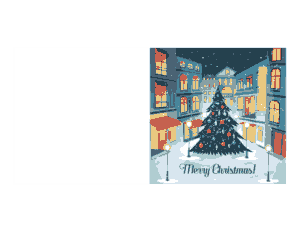 Free Download PDF Books, Christmas Christmas Village Square Tree Lights Card Template