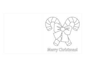 Free Download PDF Books, Christmas Coloring Merry Candy Canes Card Template