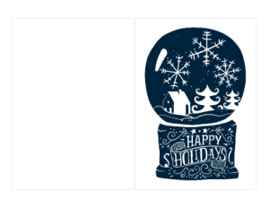 Free Download PDF Books, Christmas Happy Holidays Snowglobe Card Template
