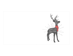 Free Download PDF Books, Christmas Merry Deer Card Template