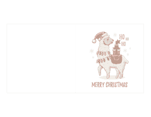 Free Download PDF Books, Christmas Merry Llama Lights Gifts Card Template