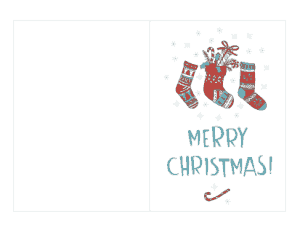Free Download PDF Books, Christmas Merry Stockings Candy Cane Card Template