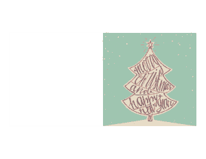 Free Download PDF Books, Christmas Vintage Tree Word Art Card Template