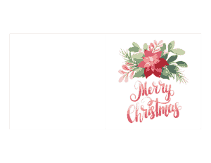 Free Download PDF Books, Christmas Watercolor Poinsettia Red Green Card Template