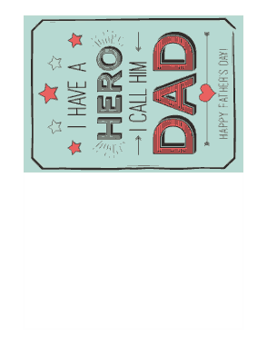 Free Download PDF Books, Hero Dad Wordart Fathers Day Cards Template