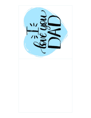 Free Download PDF Books, Love You Dad Blue Heart Fathers Day Cards Template