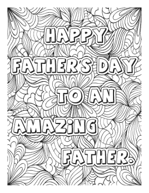 Free Download PDF Books, Amazing Father Doodle Fathers Day Coloring Template