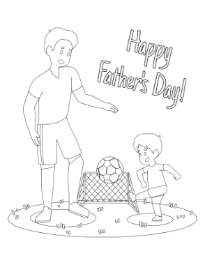 Free Download PDF Books, Football Soccer Fathers Day Coloring Template