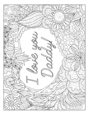Free Download PDF Books, I Love You Daddy Doodle Teens Fathers Day Coloring Template