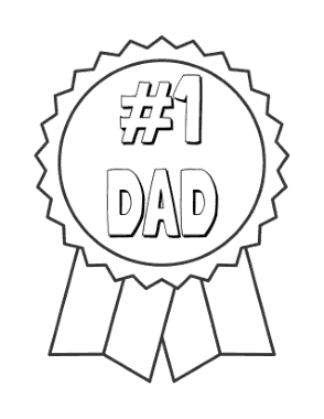 Free Download PDF Books, Number One Dad Fathers Day Coloring Template