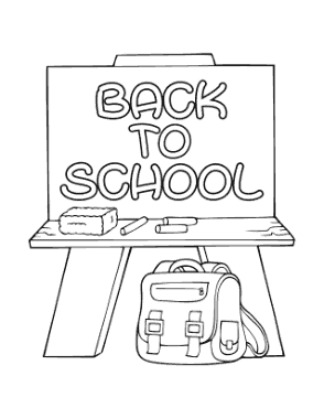 Free Download PDF Books, Back To School Chalkboard Bag Autumn and Fall Coloring Template