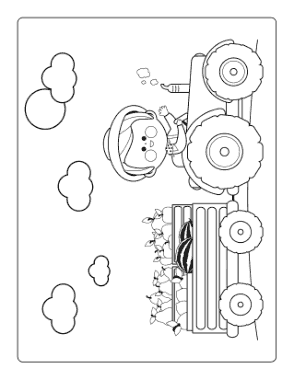 Free Download PDF Books, Harvest Tractor Farm Autumn and Fall Coloring Template