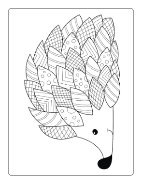 Free Download PDF Books, Hedgehog Patterned To Color Autumn and Fall Coloring Template