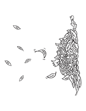 Free Download PDF Books, Pile Of Fallen Leaves Autumn and Fall Coloring Template