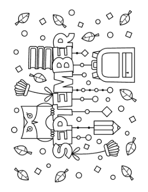 Free Download PDF Books, September Autumn and Fall Coloring Template
