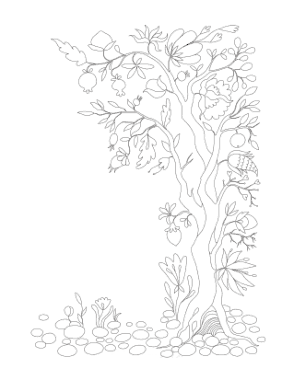 Free Download PDF Books, Tree Leaves Autumn and Fall Coloring Template