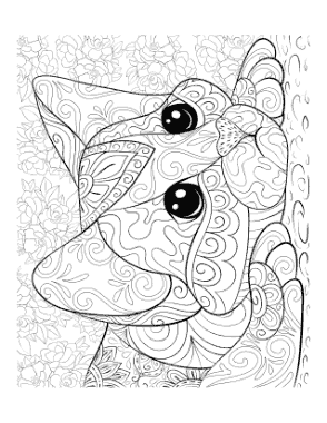 Free Download PDF Books, Intricate Pattern Head Cat Coloring Template