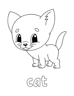 Free Download PDF Books, Preschool Cat Coloring Template
