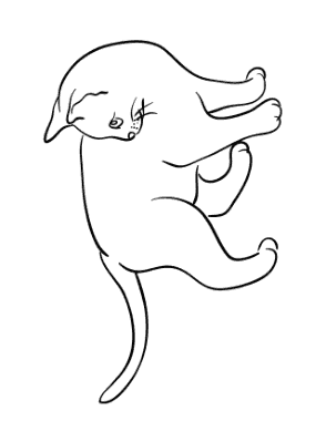 Free Download PDF Books, Simple Outline Cat Coloring Template