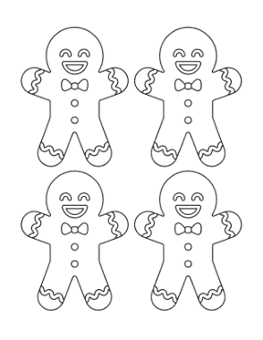 Free Download PDF Books, Gingerbread Man Cute Icing Small Coloring Template