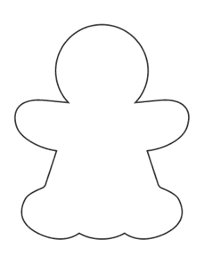 Free Download PDF Books, Gingerbread Man Girl Blank Large Coloring Template