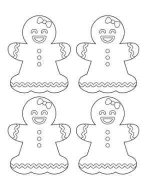 Free Download PDF Books, Gingerbread Man Girl Icing Small Coloring Template