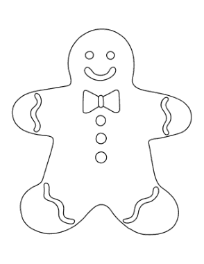 Free Download PDF Books, Gingerbread Man With Icing Large Coloring Template