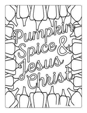 Free Download PDF Books, Halloween Pumpkin Spice Jesus Christ_2 Coloring Template