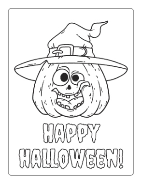Free Download PDF Books, Halloween Silly Pumpkin Hat Coloring Template