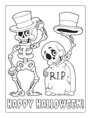 Free Download PDF Books, Halloween Skeleton Headstone Skull Coloring Template