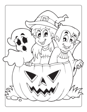 Free Download PDF Books, Halloween Witch Ghost Vampire Pumpkin Coloring Template