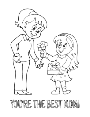 Free Download PDF Books, Mothers Day Daughter Flower To Best Mom Coloring Template