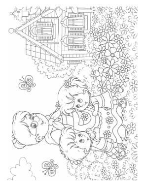 Free Download PDF Books, Mothers Day Grandmother Children Flowers Coloring Template