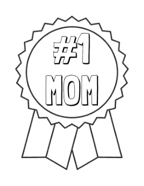 Free Download PDF Books, Mothers Day Number One Mom Coloring Template