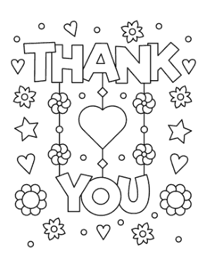 Free Download PDF Books, Mothers Day Thank You Coloring Template
