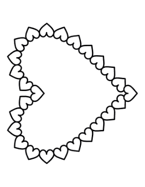 Free Download PDF Books, Heart Love Heart Shaped Border of Hearts Coloring Template