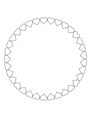 Free Download PDF Books, Heart Round Border Made of Hearts Coloring Template