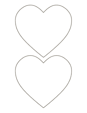 Free Download PDF Books, Heart Simple Rounded Outline Medium Coloring Template