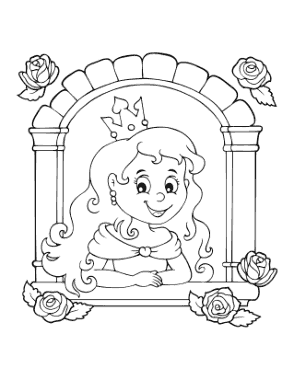 Free Download PDF Books, Princess Tower Window Coloring Template