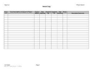 Free Download PDF Books, Issue Log Sheet Template