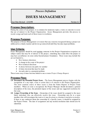 Free Download PDF Books, Project Management Issue Log Template