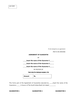 Free Download PDF Books, Guarantee of Agreement Template