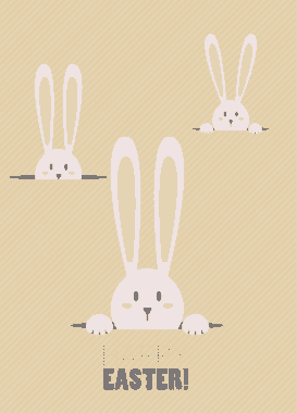 Free Download PDF Books, Easter Cards Bunnies Peeping Template