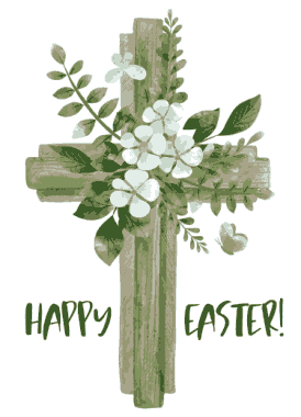 Free Download PDF Books, Easter Cards Christian Cross Flowers Template