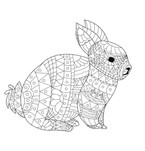 Free Download PDF Books, Easter Cards Coloring Intricate Bunny Doodle Template