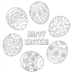 Free Download PDF Books, Easter Cards Coloring Patterned Eggs Template