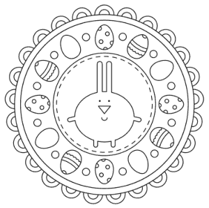 Free Download PDF Books, Easter Cards Egg Mandala To Color Template