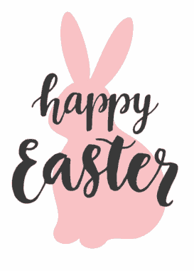 Free Download PDF Books, Easter Cards Pink Rabbit Template