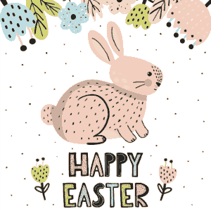 Free Download PDF Books, Easter Cards Speckled Bunny Flowers Template