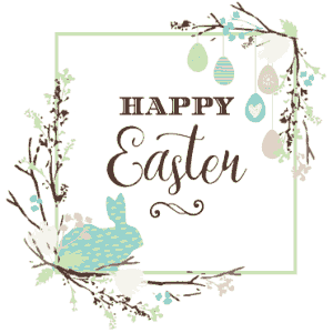 Free Download PDF Books, Easter Cards Twig Border Eggs Bunny Template